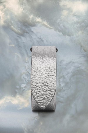 Maison Margiela Metallic Leather Belt Silver | USA_MM34036