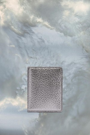 Maison Margiela Metallic Leather Card Holder Silver | USA_MM98317