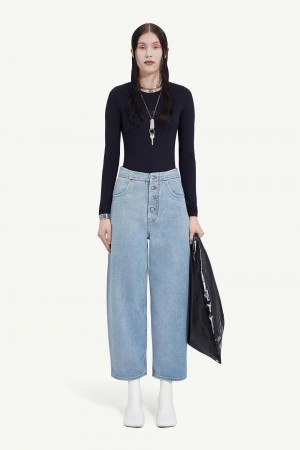 Maison Margiela Mid-rise Cropped Jeans Light Blue | USA_MM91465