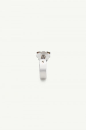 Maison Margiela Minimal Logo Earrings Silver | USA_MM97121