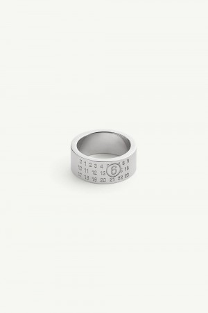Maison Margiela Minimal Numeric Signature Ring Silver | USA_MM71544