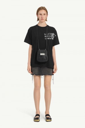 Maison Margiela Numeric Dropped-shoulder T-shirt Black | USA_MM44861