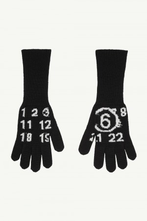 Maison Margiela Numeric Wool Gloves Black | USA_MM33235