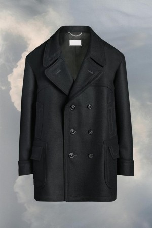 Maison Margiela Oversized Caban Coat Black | USA_MM12219
