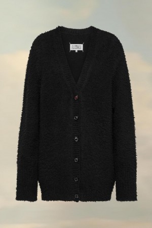 Maison Margiela Oversized Piled Cardigan Black | USA_MM12529