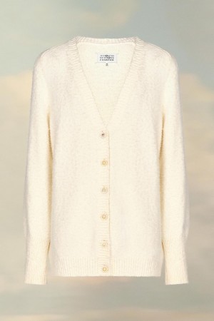 Maison Margiela Oversized Piled Cardigan Beige | USA_MM23949