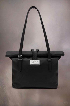 Maison Margiela Paper Shoulder Bag Medium Black | USA_MM21278