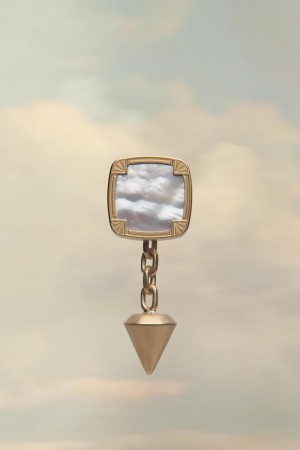 Maison Margiela Pearl Square Cufflinks Gold White | USA_MM62875