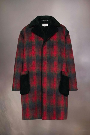 Maison Margiela Pendleton Jacquard Coat Red | USA_MM82035