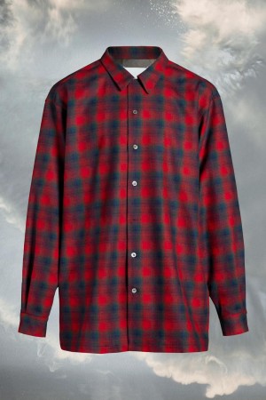 Maison Margiela Pendleton Oversized Shirt Red | USA_MM30381