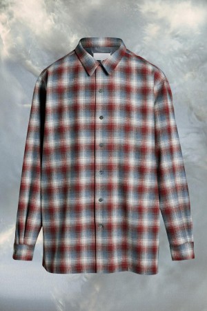 Maison Margiela Pendleton Oversized Shirt Red Black | USA_MM31344