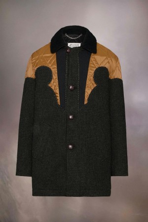 Maison Margiela Prince Of Wales Yoke Jacket Black | USA_MM12367