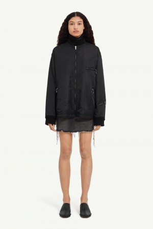 Maison Margiela Quilted Bomber Jacket Black / Red | USA_MM89604