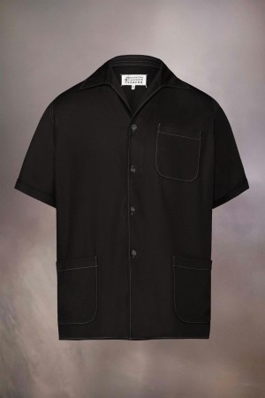 Maison Margiela Rayon Twill Shirt Black | USA_MM27256