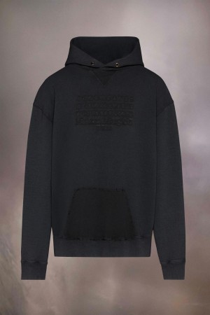 Maison Margiela Reverse Logo Hooded Sweatshirt Black | USA_MM67455