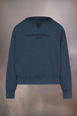 Maison Margiela Reverse Logo Sweatshirt Blue | USA_MM86467