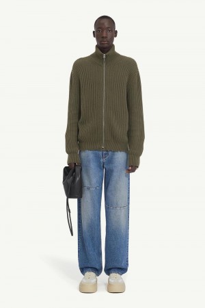 Maison Margiela Ribbed Cotton Jacket Green | USA_MM39392