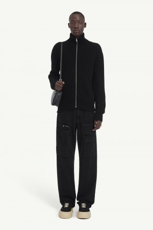 Maison Margiela Ribbed Knit Sportsjacket Black | USA_MM56773