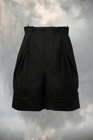 Maison Margiela Satin Cotton Shorts Black | USA_MM49698