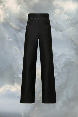 Maison Margiela Satin Cotton Trousers Black | USA_MM62749