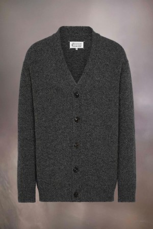 Maison Margiela Shetland Wool Knit Cardigan Dark Grey | USA_MM57508