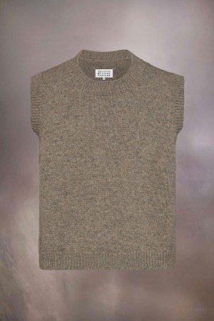 Maison Margiela Shetland Wool Knit Tank Green | USA_MM38075