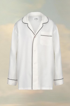 Maison Margiela Silk Poplin Shirt White | USA_MM19450