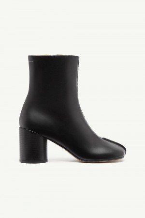 Maison Margiela Stitch-out Leather Ankle Boots Black | USA_MM87596