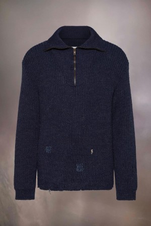 Maison Margiela Summer Shetland Knit Sweatshirt Black | USA_MM53947