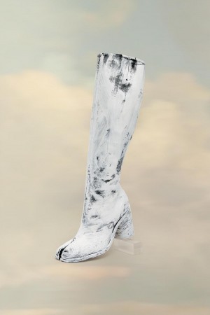 Maison Margiela Tabi Bianchetto Knee-high Boots White | USA_MM83590