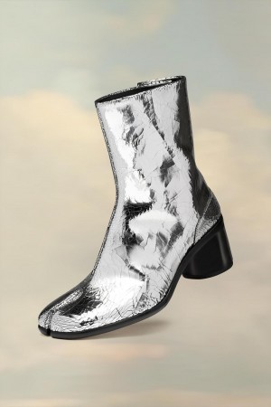 Maison Margiela Tabi Broken Mirror Boots Silver | USA_MM88051
