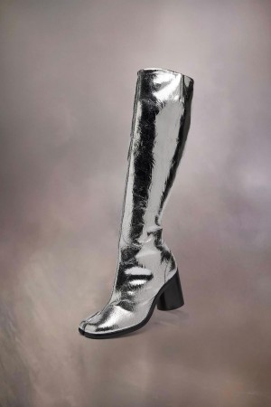 Maison Margiela Tabi Broken Mirror Boots Silver | USA_MM55448