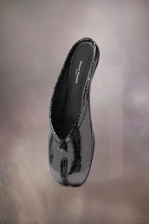 Maison Margiela Tabi Broken Mirror New Ballerina Mules Black | USA_MM47179