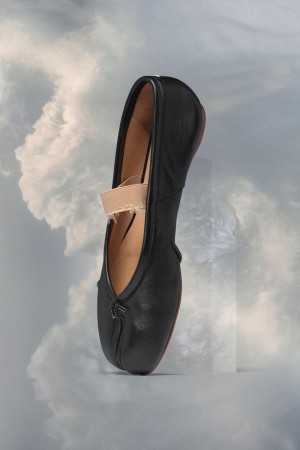 Maison Margiela Tabi Elastic Band Ballerina Black | USA_MM96634