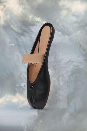 Maison Margiela Tabi Elastic Band Mule Black | USA_MM43444