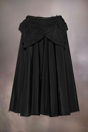 Maison Margiela Taffeta Midi Skirt Black | USA_MM27737