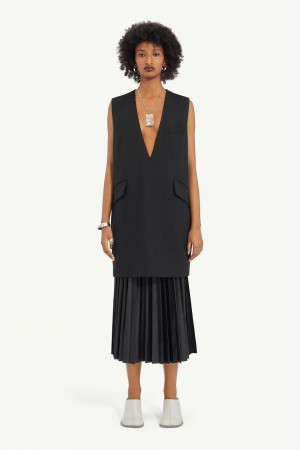 Maison Margiela Tailoring Wool Mini Dress Black | USA_MM31734