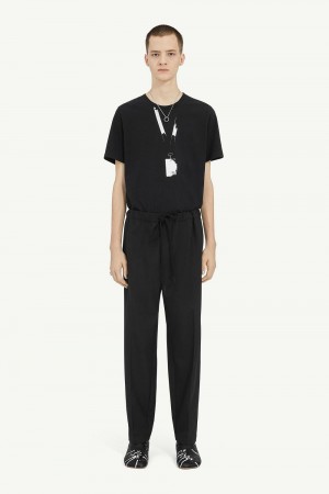 Maison Margiela Tapered Leg Tailoring Wool Trousers Black | USA_MM33252