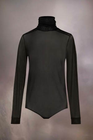 Maison Margiela Viscose Jersey Bodysuit Black | USA_MM12764