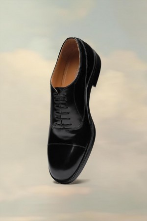 Maison Margiela Waxed Leather Shoes Black | USA_MM76826