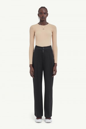 Maison Margiela Wide-leg Trousers Black | USA_MM57505