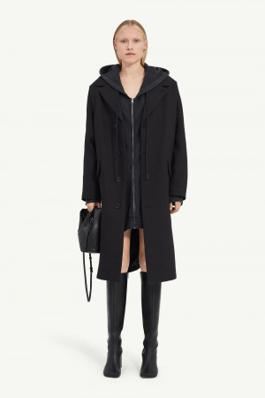 Maison Margiela Wool Gabardine Coat Black | USA_MM96982