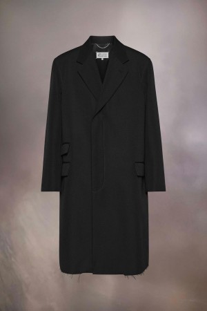 Maison Margiela Wool Silk Coat Black | USA_MM81729