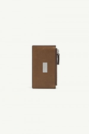 Maison Margiela Zipped Cardholder Brown | USA_MM41887